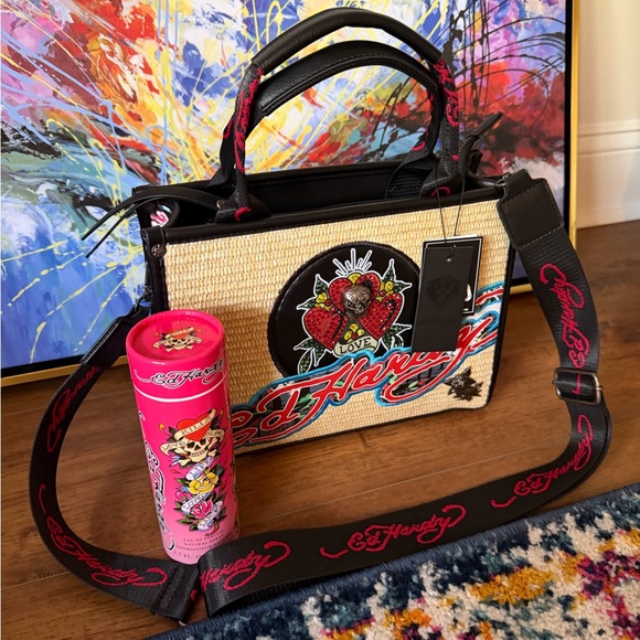 NWT Ed Hardy Bundle Tote & Perfume - Picture 3 of 16